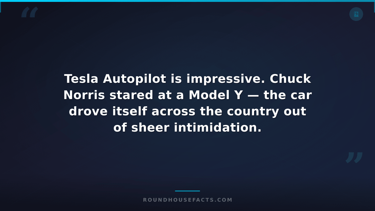 Chuck Norris Fact — Tesla Autopilot is impressive. Chuck Norris stared at a Mode