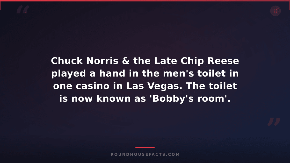 Chuck Norris Fact — Chuck Norris & the Late Chip Reese played a hand in the men'