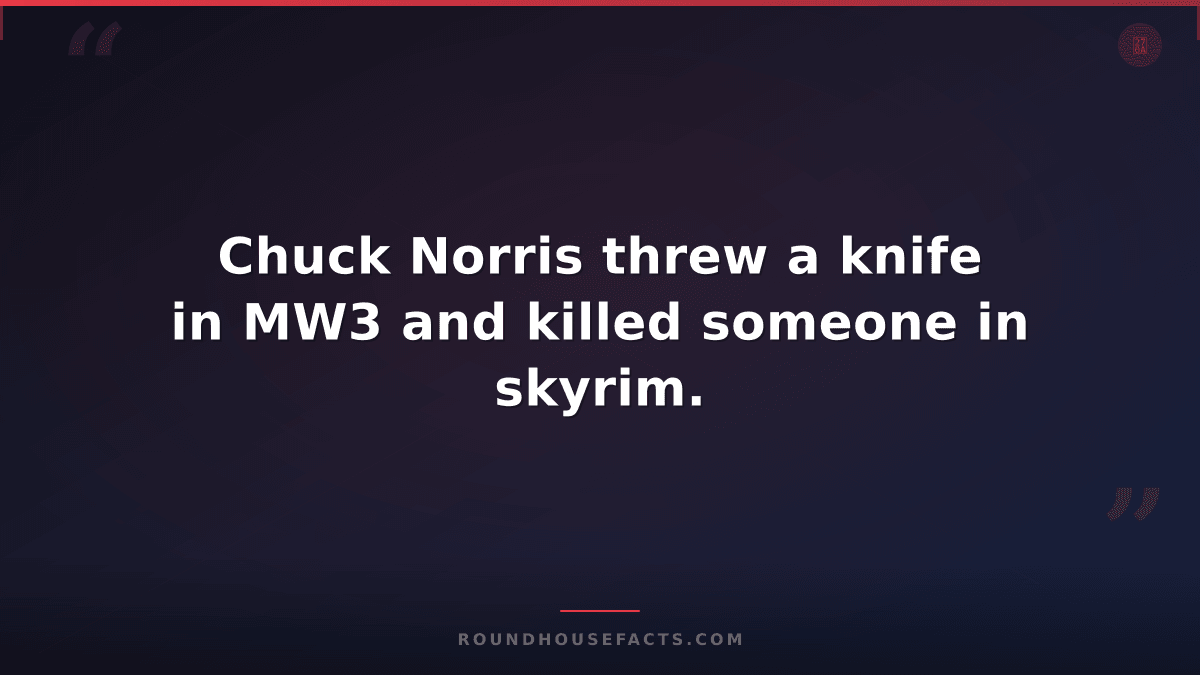 Chuck Norris Fact — Chuck Norris threw a knife in MW3 and killed someone in skyr