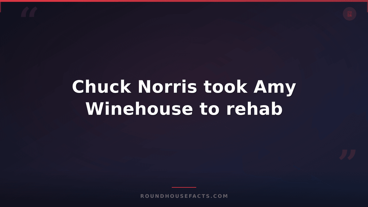 Chuck Norris Fact — Chuck Norris took Amy Winehouse to rehab