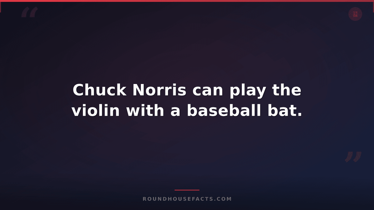 Chuck Norris Fact — Chuck Norris can play the violin with a baseball bat.