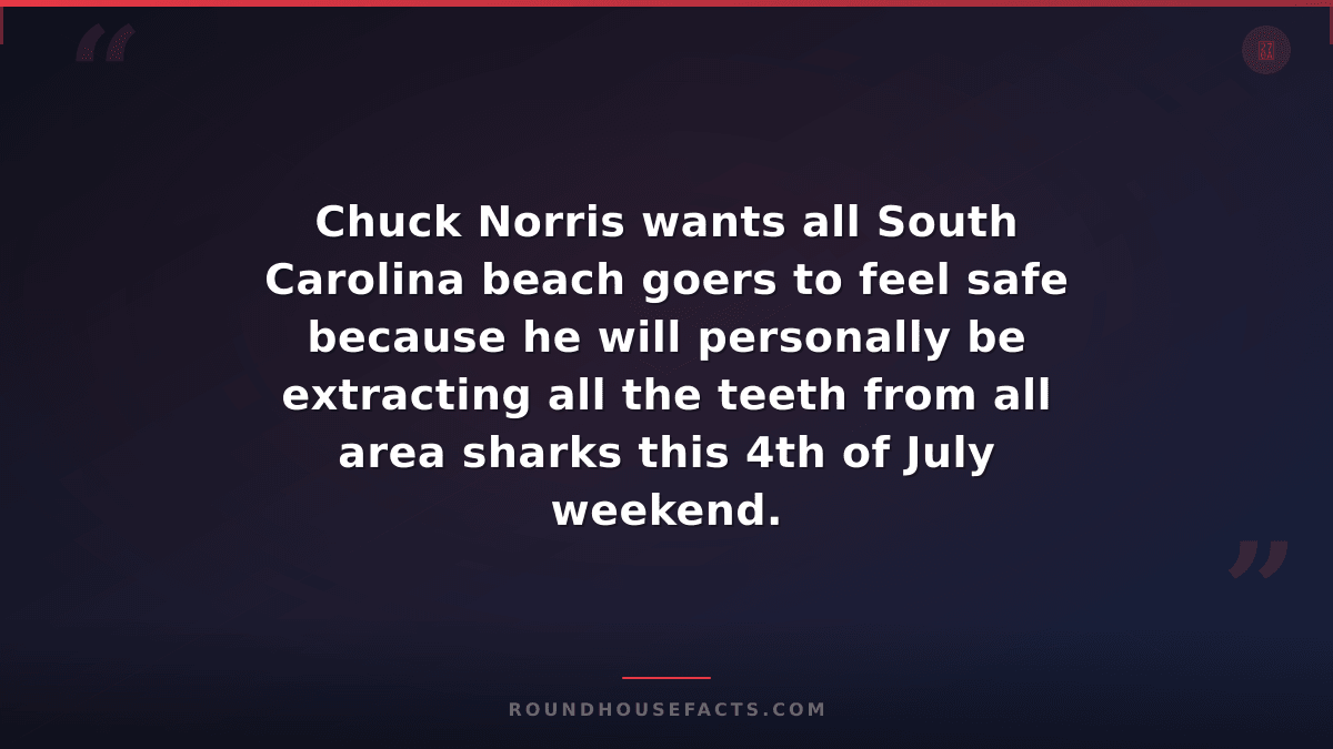 Chuck Norris Fact — Chuck Norris wants all South Carolina beach goers to feel sa