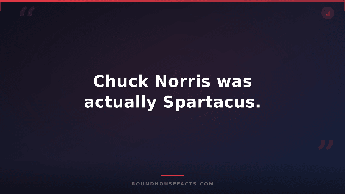Chuck Norris Fact — Chuck Norris was actually Spartacus.