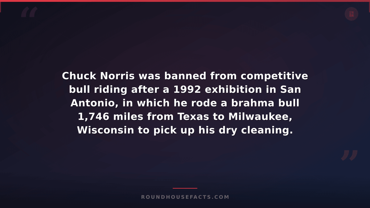 Chuck Norris Fact — Chuck Norris was banned from competitive bull riding after a