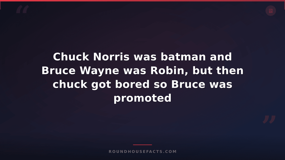 Chuck Norris Fact — Chuck Norris was batman and Bruce Wayne was Robin, but then