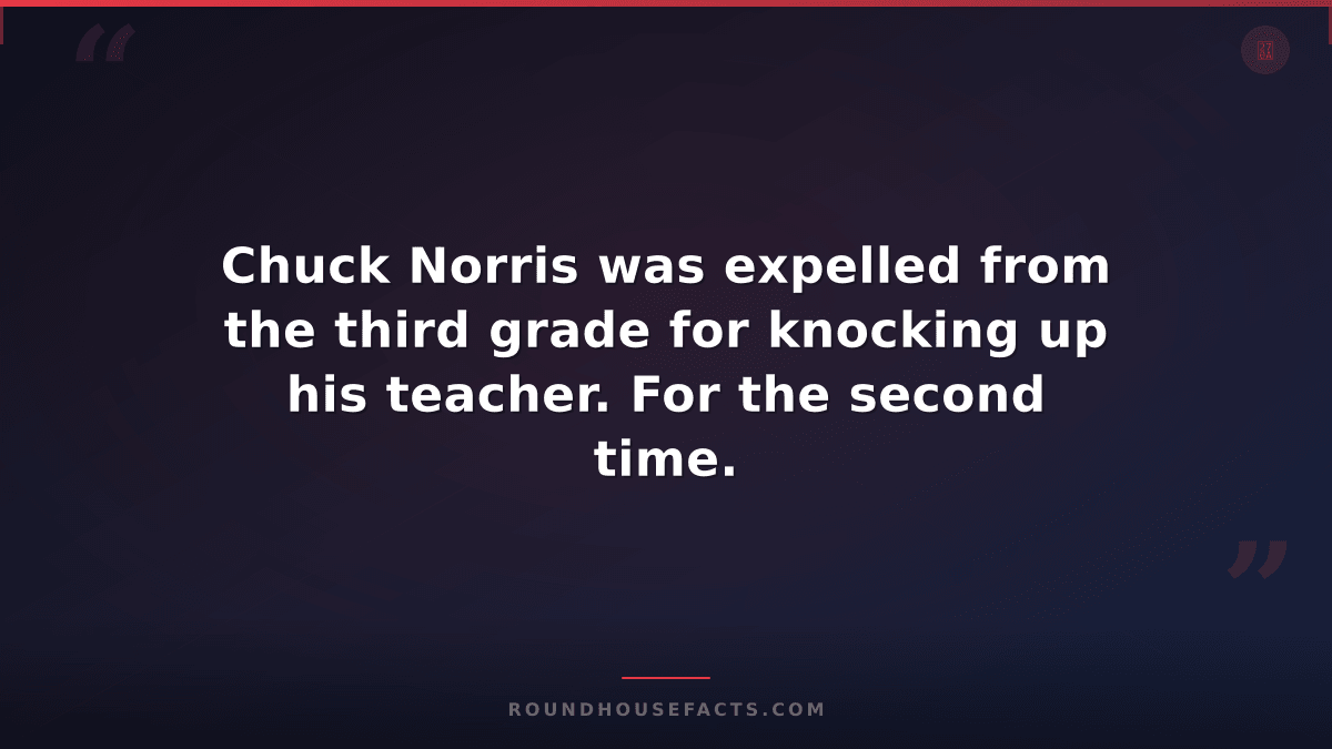 Chuck Norris Fact — Chuck Norris was expelled from the third grade for knocking