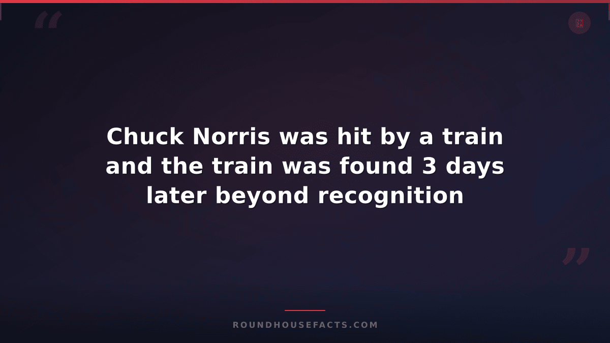 Chuck Norris Fact — Chuck Norris was hit by a train and the train was found 3 da