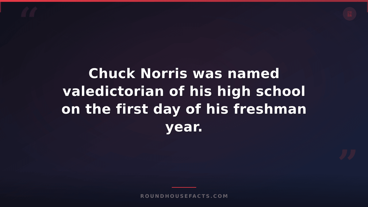 Chuck Norris Fact — Chuck Norris was named valedictorian of his high school on t