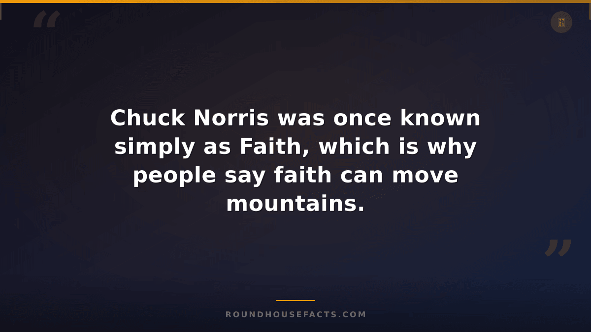 Chuck Norris Fact — Chuck Norris was once known simply as Faith, which is why pe