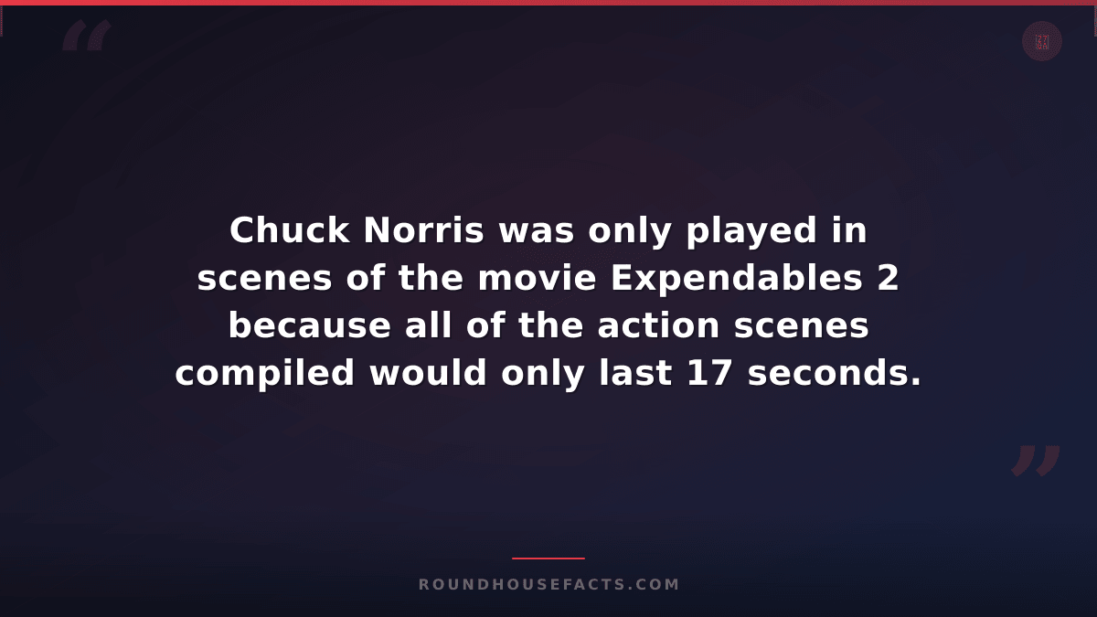 Chuck Norris Fact — Chuck Norris was only played in scenes of the movie Expendab