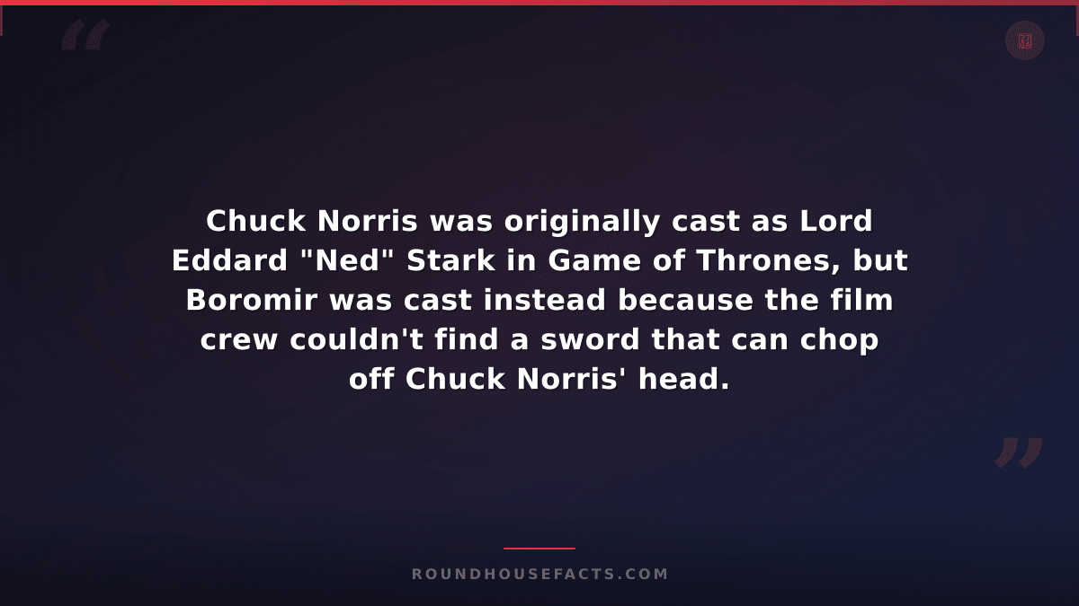 Chuck Norris Fact — Chuck Norris was originally cast as Lord Eddard "Ned" Stark