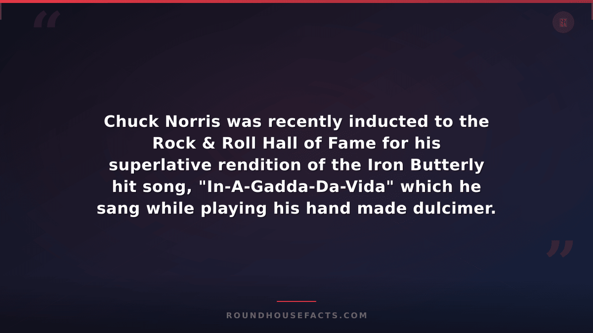 Chuck Norris Fact — Chuck Norris was recently inducted to the Rock & Roll Hall o