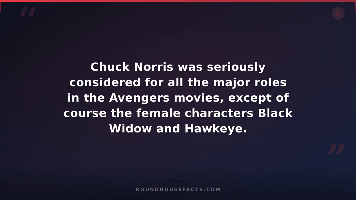 Chuck Norris Fact — Chuck Norris was seriously considered for all the major role