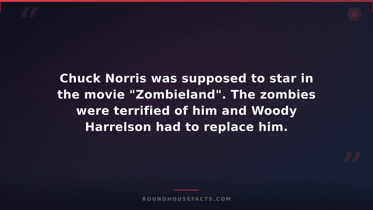 Chuck Norris Fact — Chuck Norris was supposed to star in the movie "Zombieland".