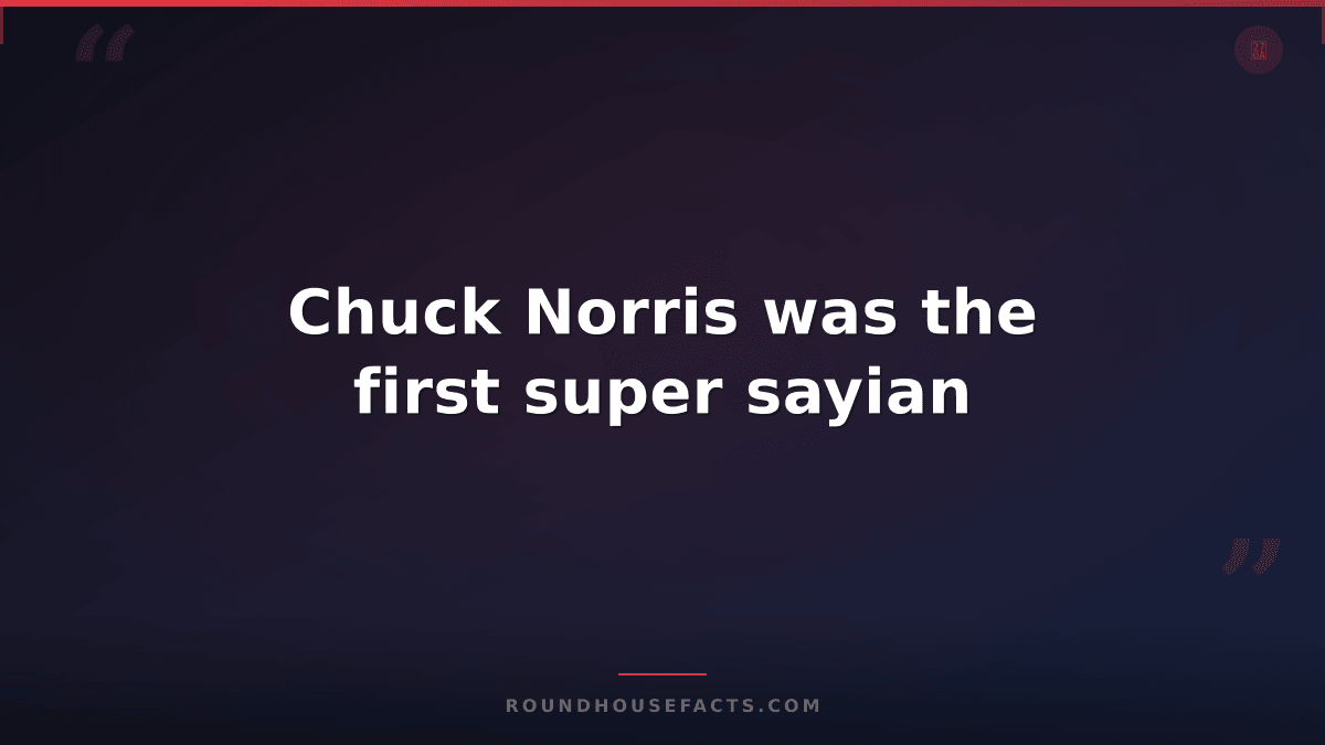 Chuck Norris Fact — Chuck Norris was the first super sayian
