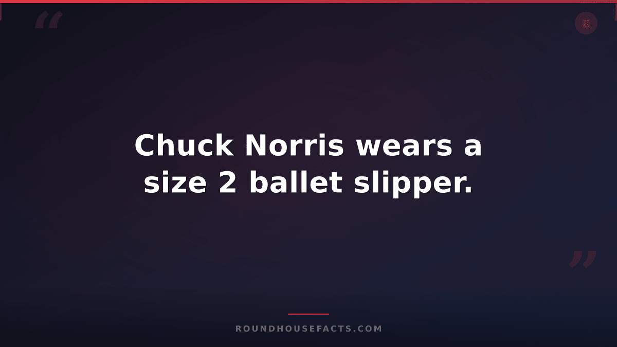 Chuck Norris Fact — Chuck Norris wears a size 2 ballet slipper.