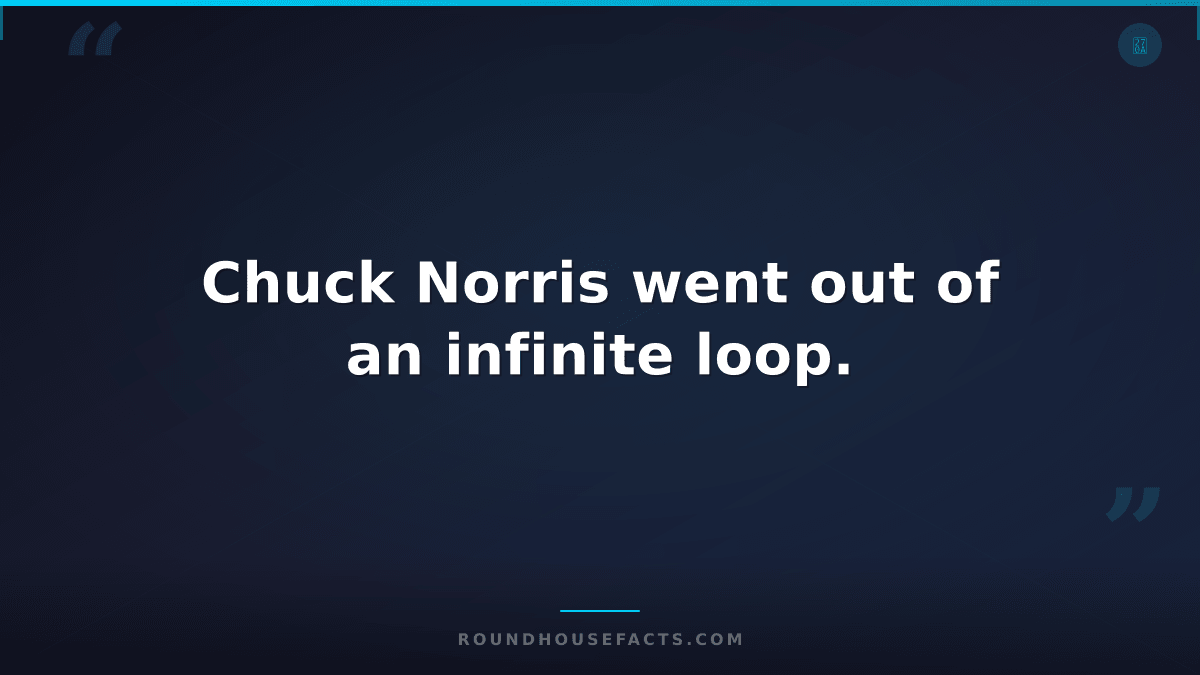 Chuck Norris Fact — Chuck Norris went out of an infinite loop.