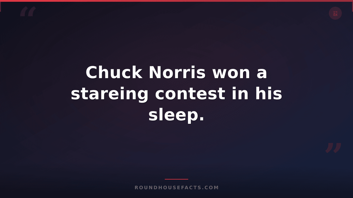 Chuck Norris Fact — Chuck Norris won a stareing contest in his sleep.