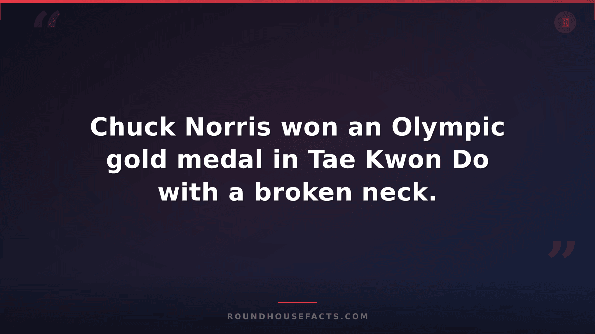 Chuck Norris Fact — Chuck Norris won an Olympic gold medal in Tae Kwon Do with a