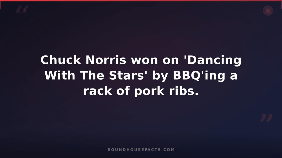 Chuck Norris Fact — Chuck Norris won on 'Dancing With The Stars' by BBQ'ing a ra