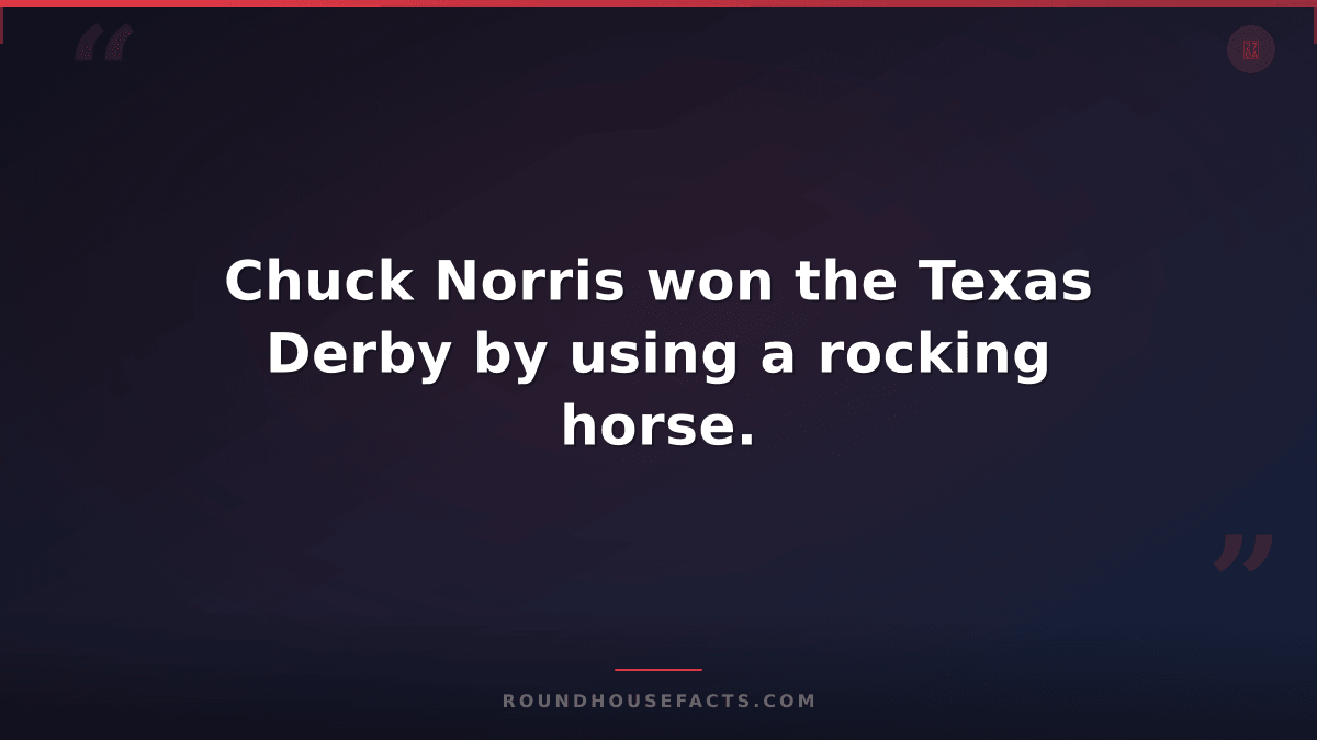 Chuck Norris Fact — Chuck Norris won the Texas Derby by using a rocking horse.