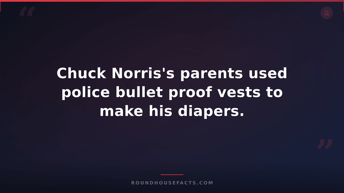 Chuck Norris Fact — Chuck Norris's parents used police bullet proof vests to mak