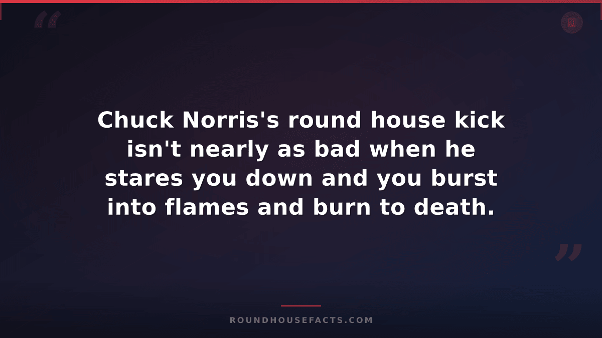 Chuck Norris Fact — Chuck Norris's round house kick isn't nearly as bad when he