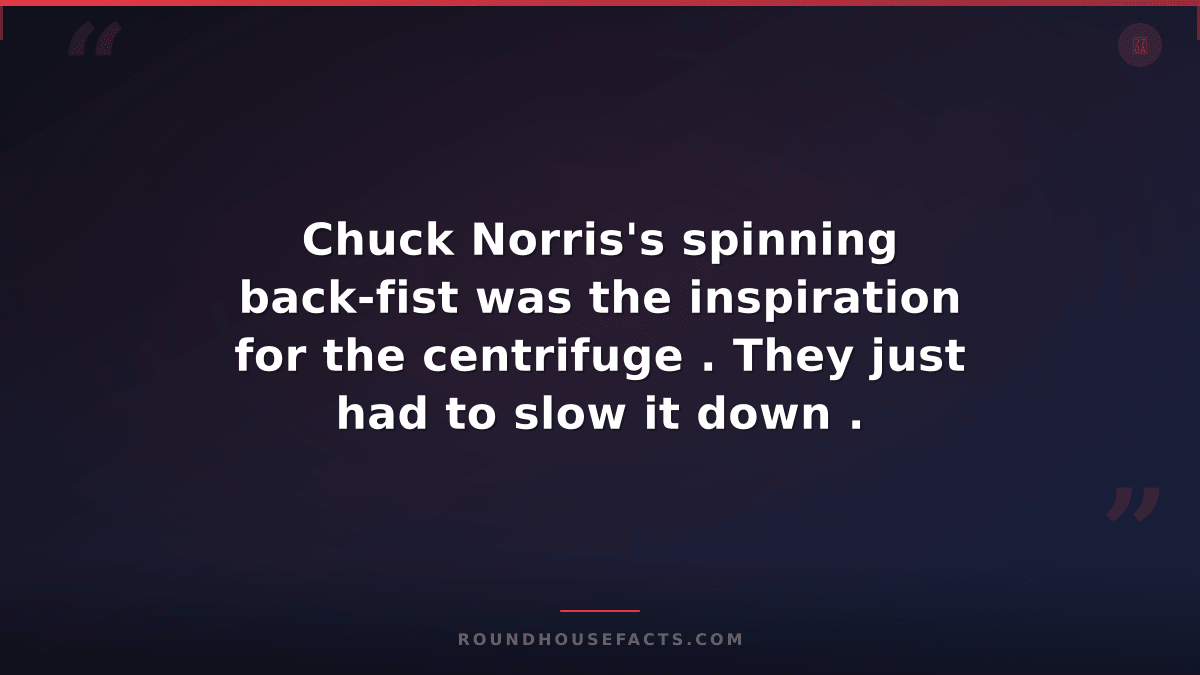Chuck Norris Fact — Chuck Norris's spinning back-fist was the inspiration for th