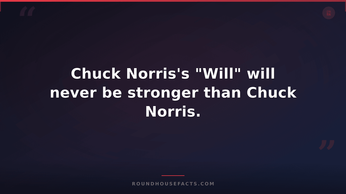 Chuck Norris Fact — Chuck Norris's "Will" will never be stronger than Chuck Norr