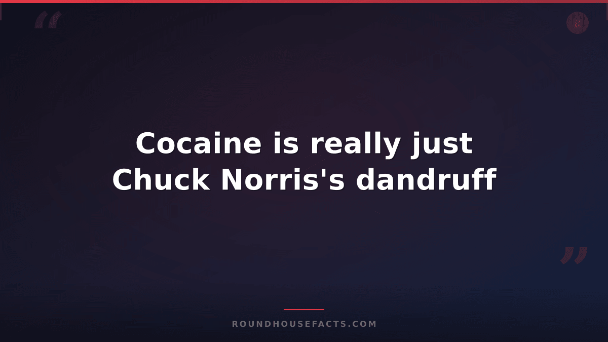 Chuck Norris Fact — Cocaine is really just Chuck Norris's dandruff
