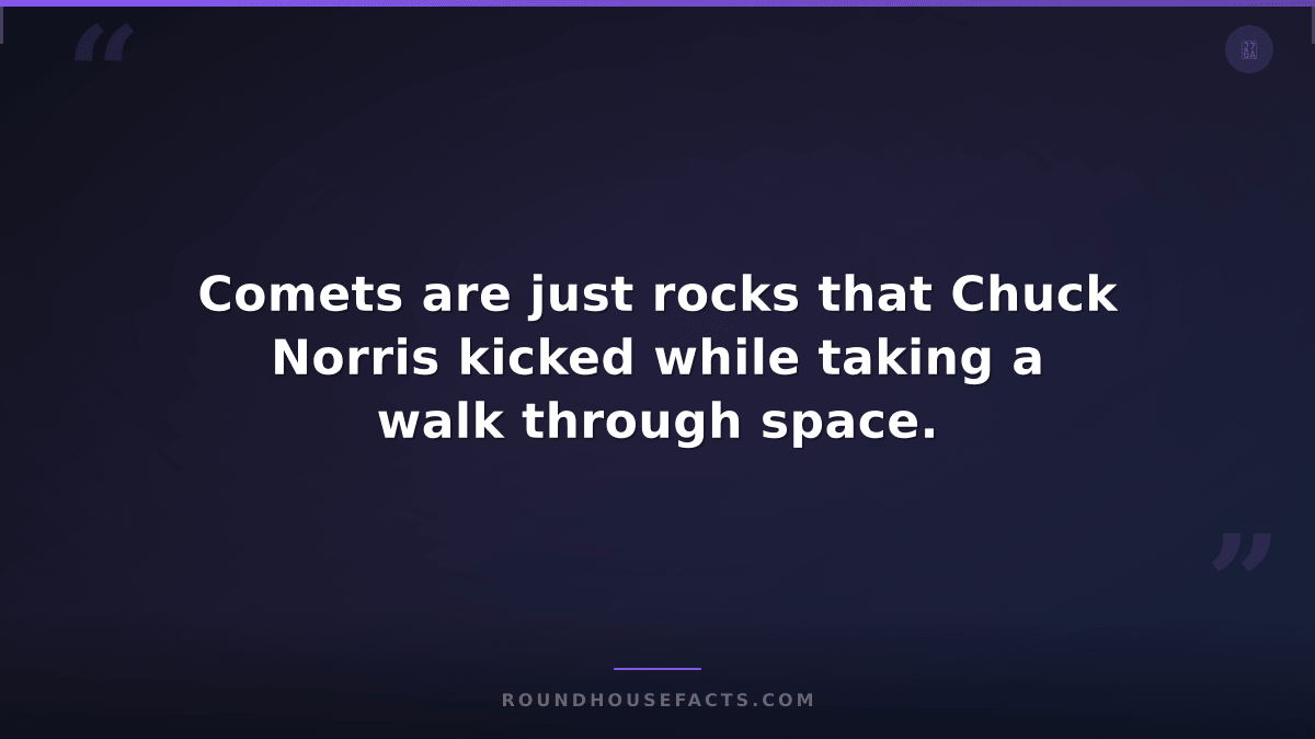 Chuck Norris Fact — Comets are just rocks that Chuck Norris kicked while taking