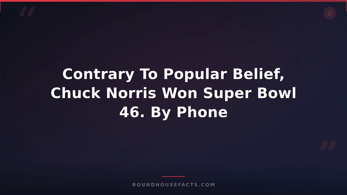 Chuck Norris Fact — Contrary To Popular Belief, Chuck Norris Won Super Bowl 46.