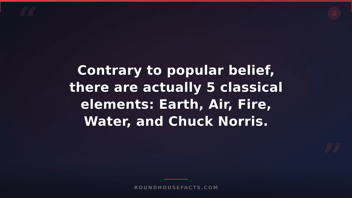 Chuck Norris Fact — Contrary to popular belief, there are actually 5 classical e