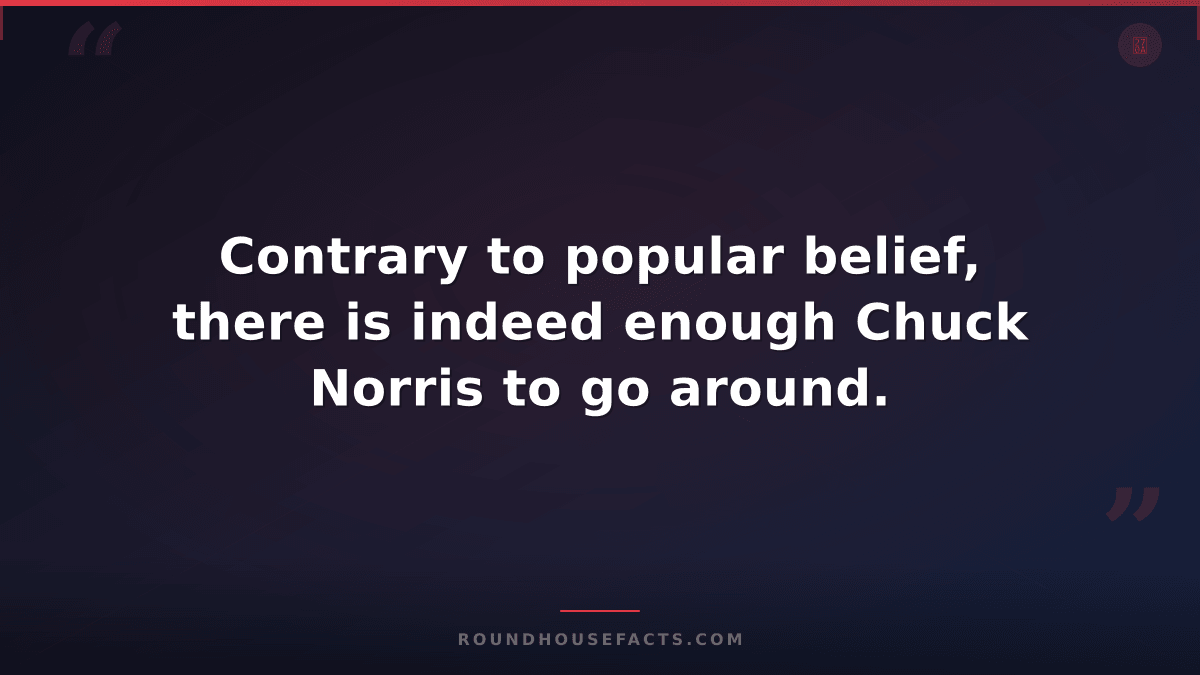 Chuck Norris Fact — Contrary to popular belief, there is indeed enough Chuck Nor