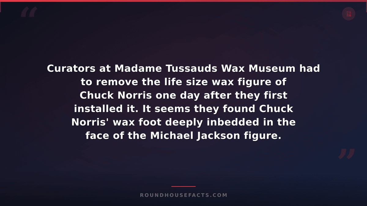 Chuck Norris Fact — Curators at Madame Tussauds Wax Museum had to remove the lif