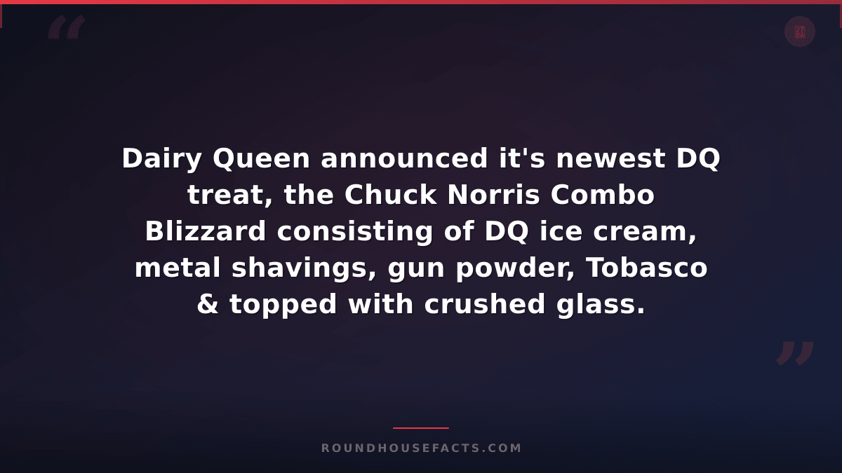 Chuck Norris Fact — Dairy Queen announced it's newest DQ treat, the Chuck Norris