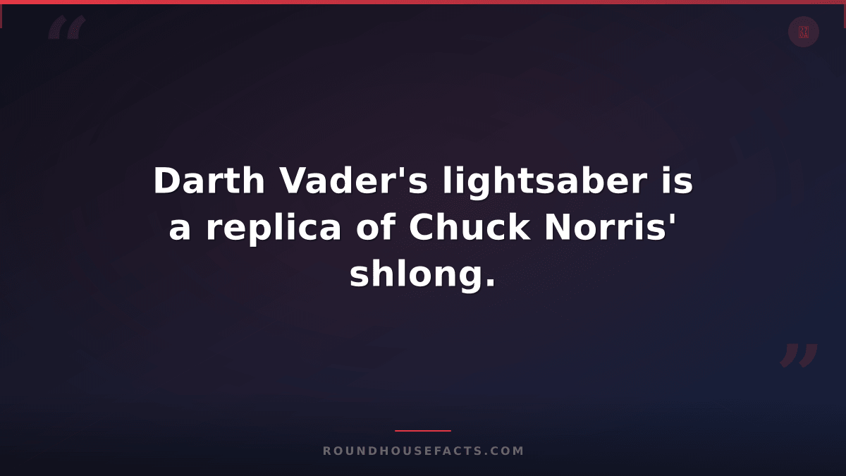Chuck Norris Fact — Darth Vader's lightsaber is a replica of Chuck Norris' shlon
