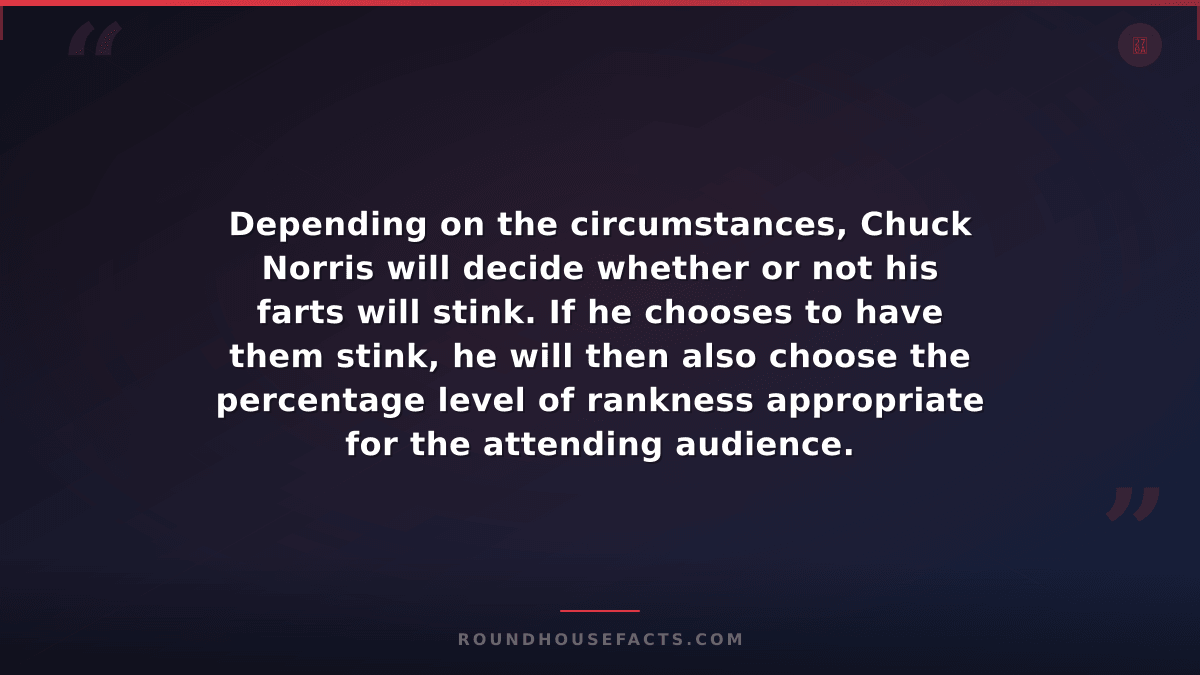 Chuck Norris Fact — Depending on the circumstances, Chuck Norris will decide whe