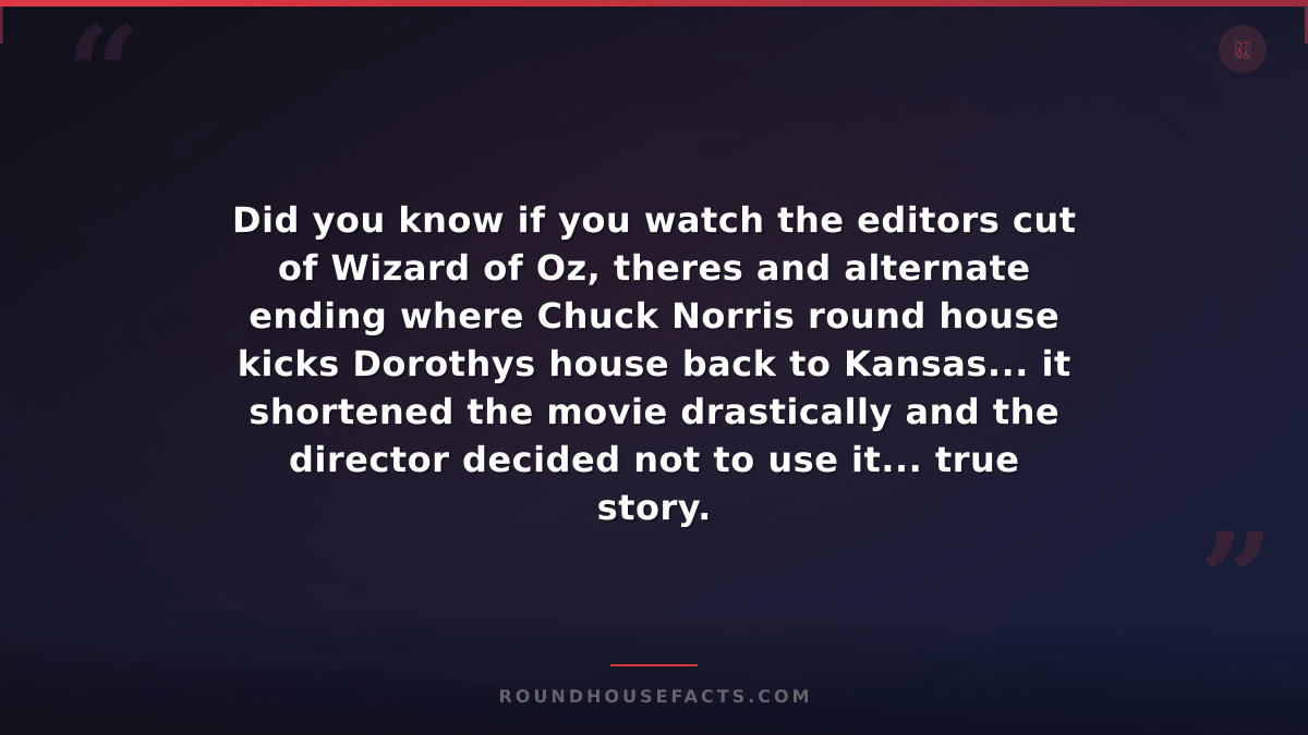Chuck Norris Fact — Did you know if you watch the editors cut of Wizard of Oz, t
