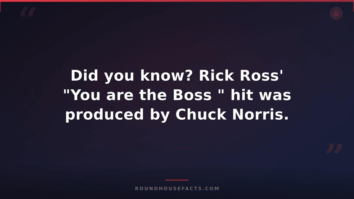 Chuck Norris Fact — Did you know? Rick Ross' "You are the Boss " hit was produce