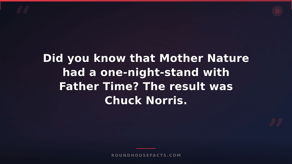 Chuck Norris Fact — Did you know that Mother Nature had a one-night-stand with F
