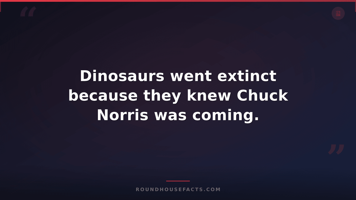 Chuck Norris Fact — Dinosaurs went extinct because they knew Chuck Norris was co