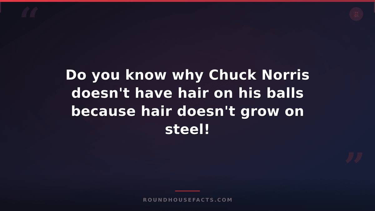 Chuck Norris Fact — Do you know why Chuck Norris doesn't have hair on his balls