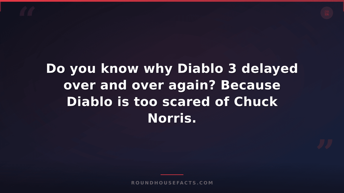 Chuck Norris Fact — Do you know why Diablo 3 delayed over and over again? Becaus