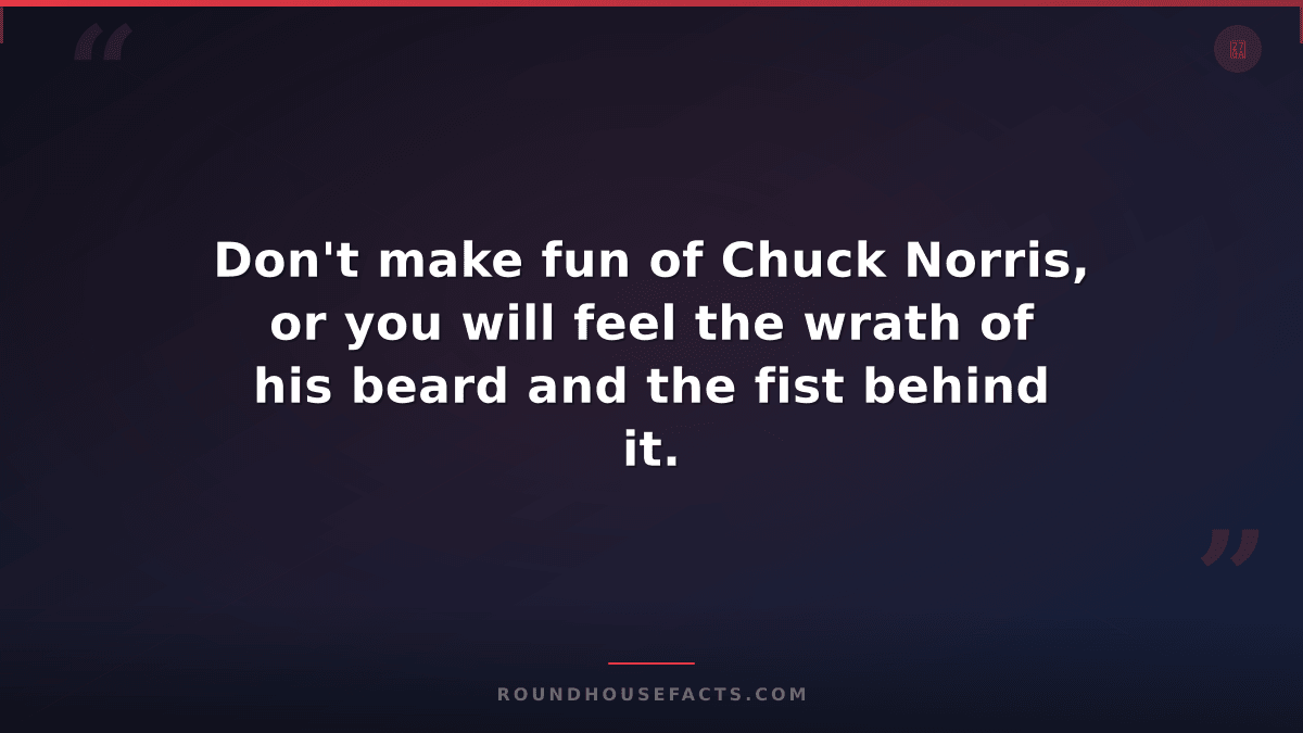 Chuck Norris Fact — Don't make fun of Chuck Norris, or you will feel the wrath o