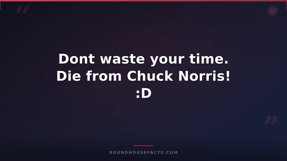 Chuck Norris Fact — Dont waste your time. Die from Chuck Norris! :D