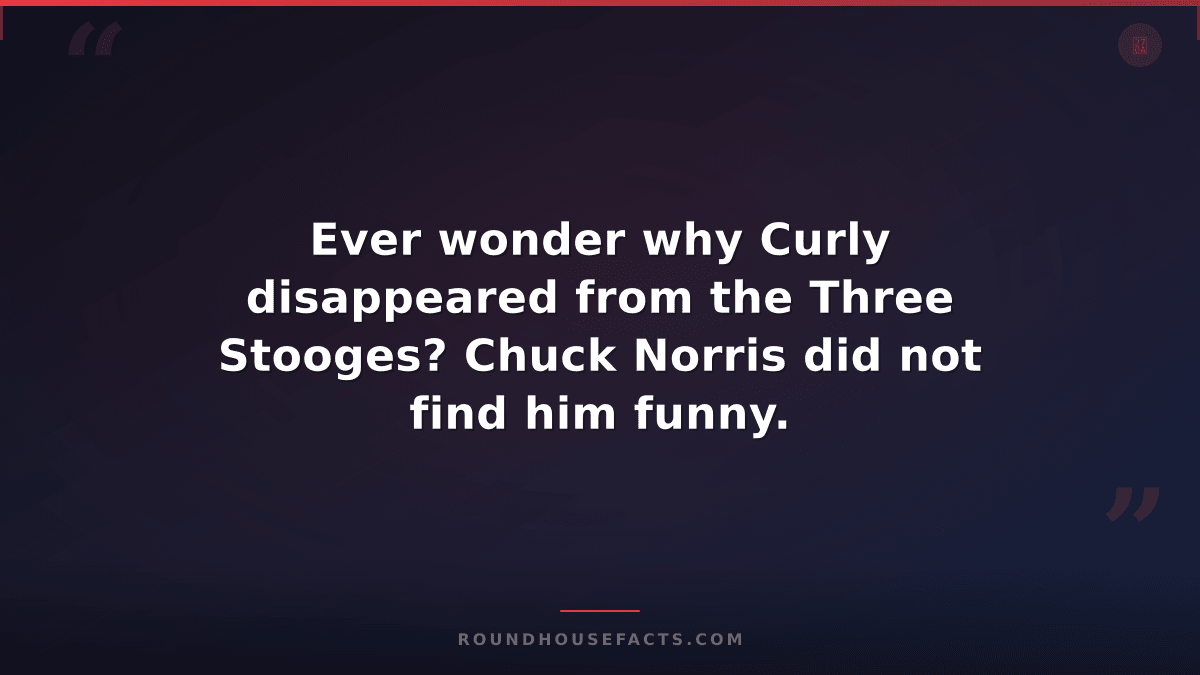 Chuck Norris Fact — Ever wonder why Curly disappeared from the Three Stooges? Ch