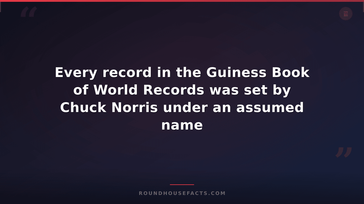 Chuck Norris Fact — Every record in the Guiness Book of World Records was set by