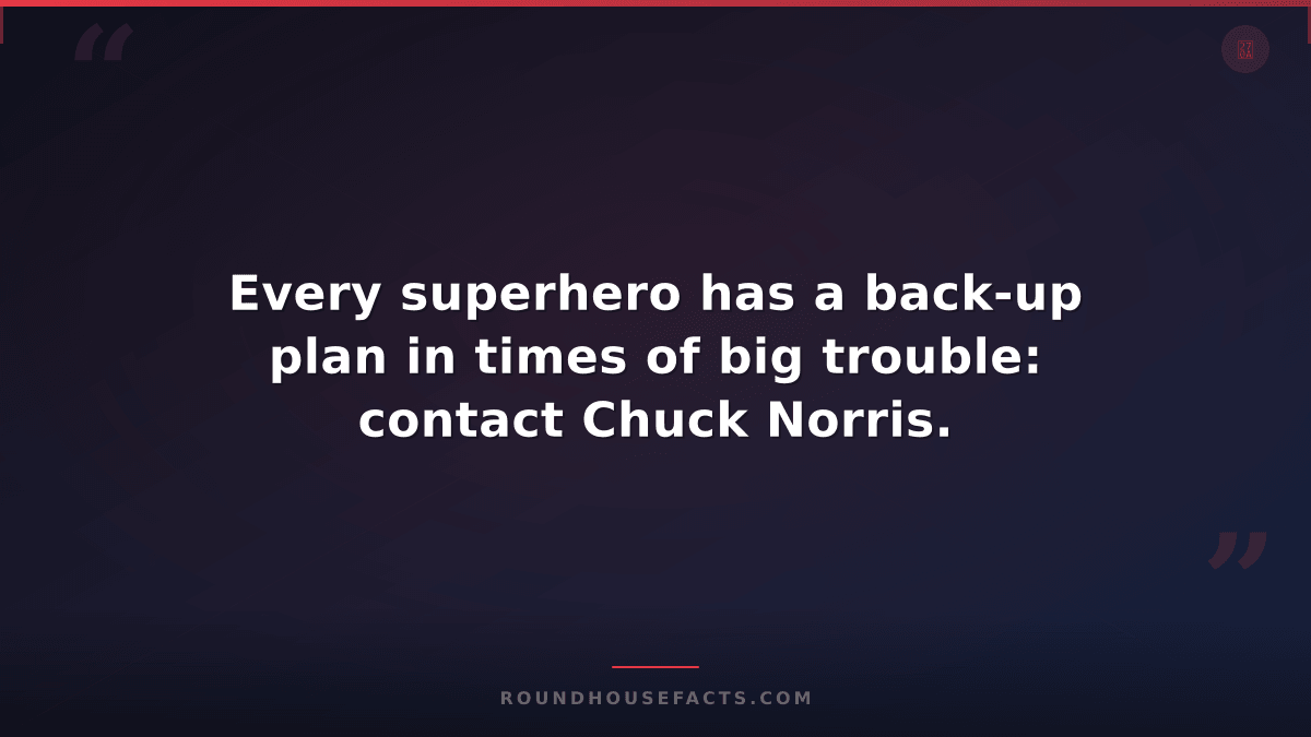 Chuck Norris Fact — Every superhero has a back-up plan in times of big trouble: