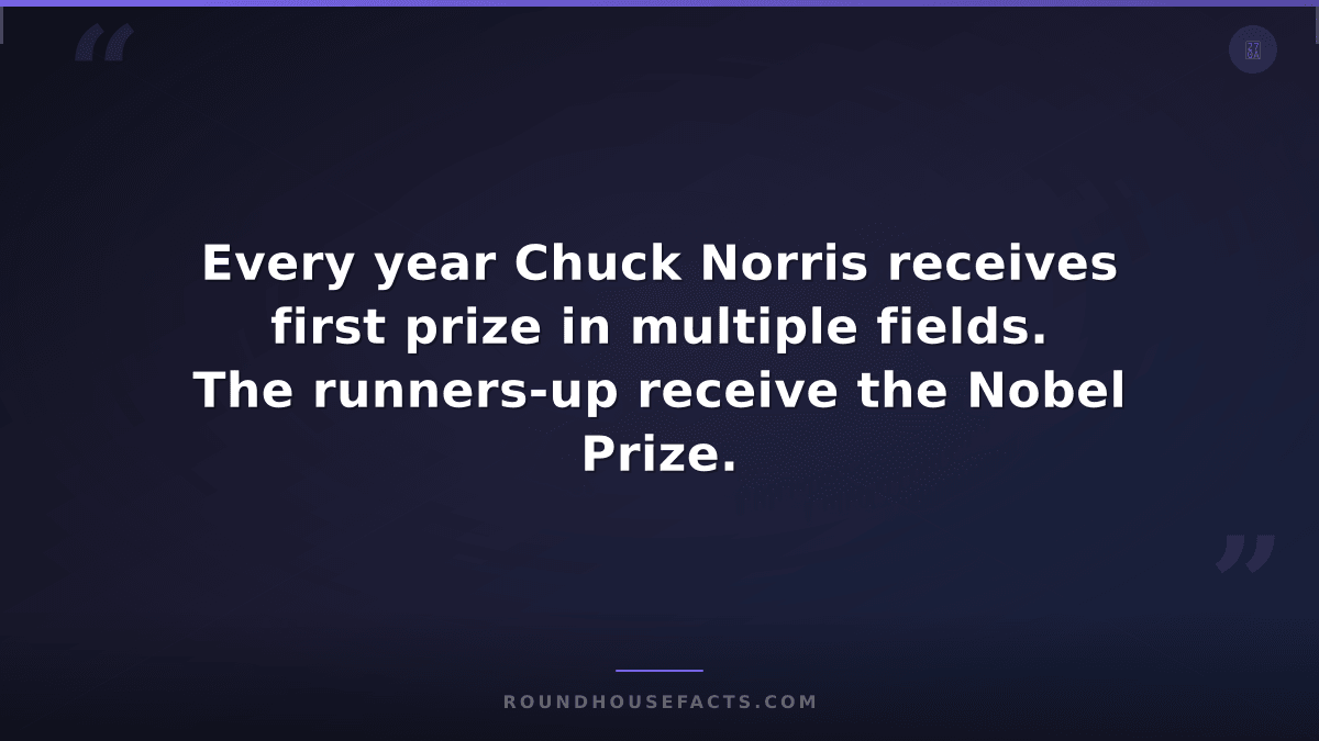 Chuck Norris Fact — Every year Chuck Norris receives first prize in multiple fie